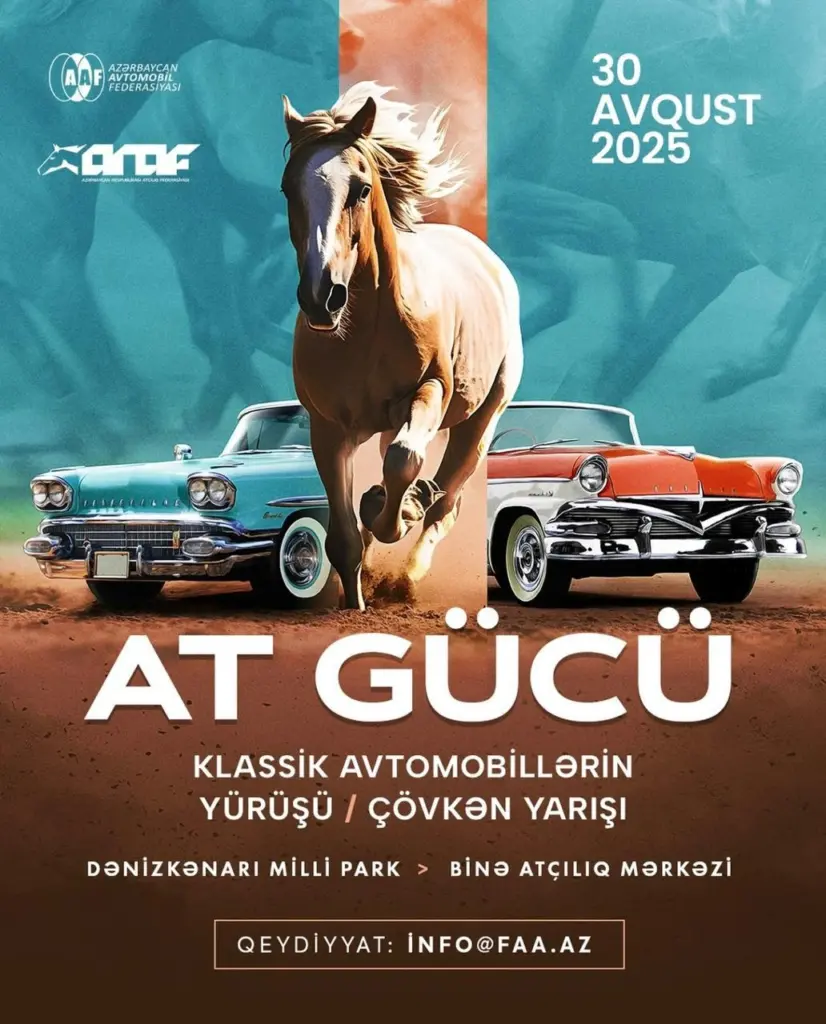 klassik avtomobillərin yürüşü və çövkən yarışı, Azərbaycan Avtomobil Federasiyası, Azərbaycan Respublikası Atçılıq Federasiyası, At Gücü