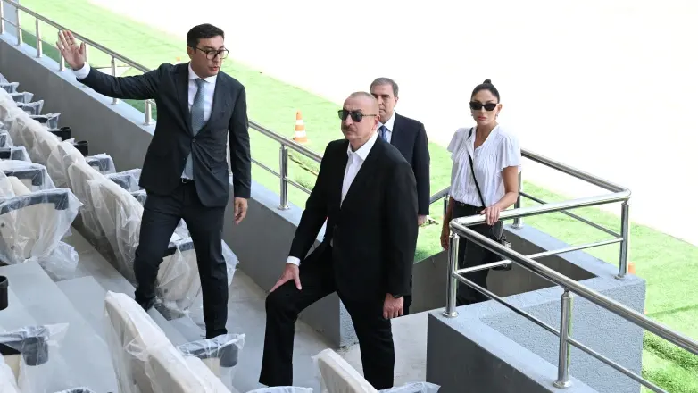İlham Əliyev, Mehriban Əliyeva, Fərid Qayıbov, Gəncə şəhər stadionu, III MDB Oyunları, Gəncə