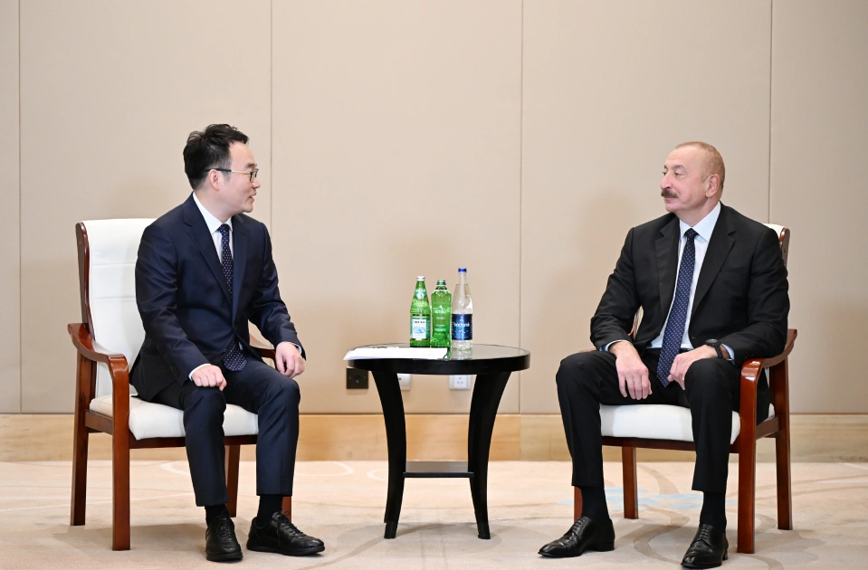 Prezident İlham Əliyev Tiencin şəhərində, İlham Əliyev, Xı Yınfen, “Powerchina group”