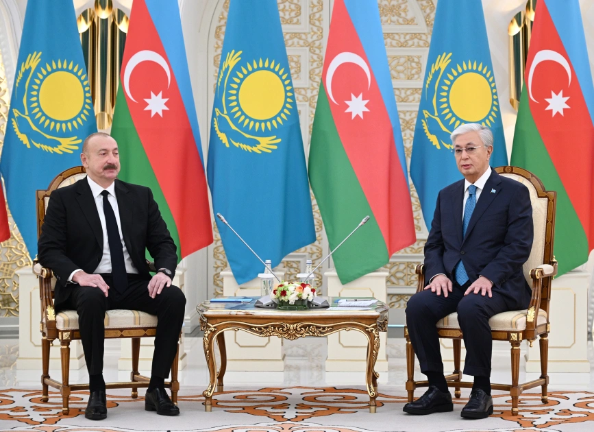 Kasım-Jomart Tokayev ilə təkbətək görüş, İlham Əliyev, Kasım-Jomart Tokayev, Qazaxıstan, Astana