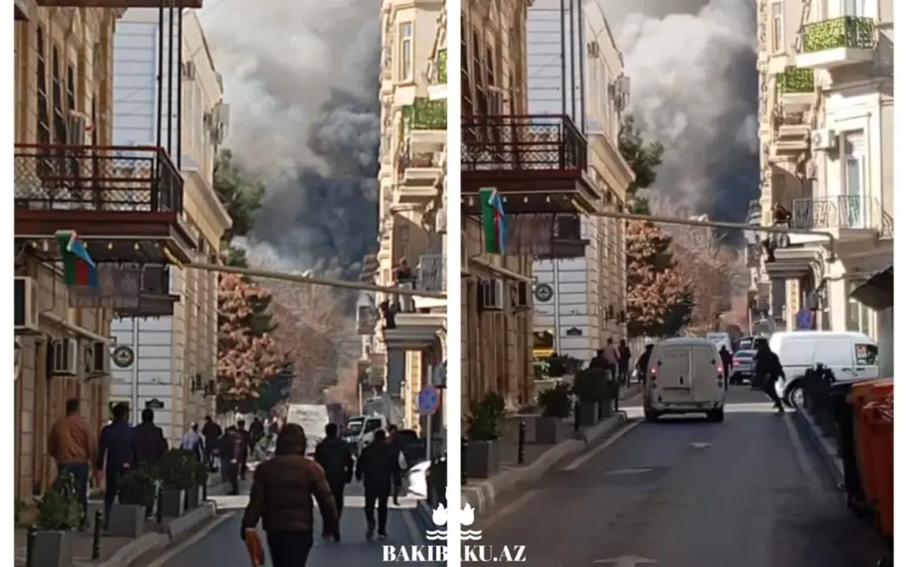 2 mərtəbəli yaşayış binası yanır, Bakı şəhəri, Yasamal rayonu, Lev Tolstoy küçəsi