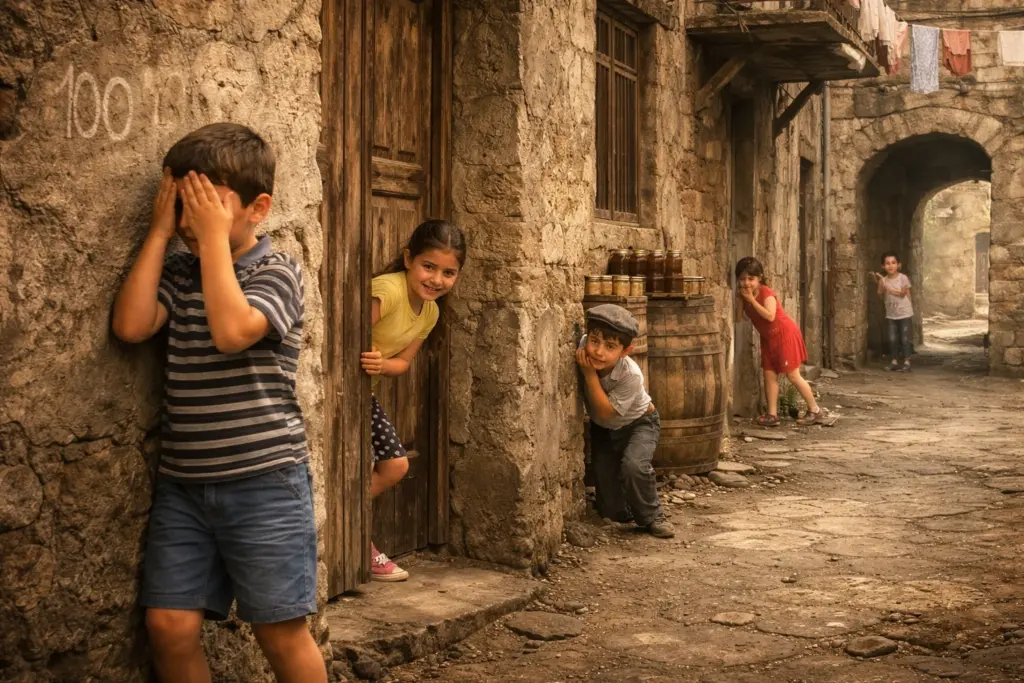 Küçə oyunları, Köhnə Bakı, Oyun, “Gizlənqaç”, “Yeddi şüşə”
