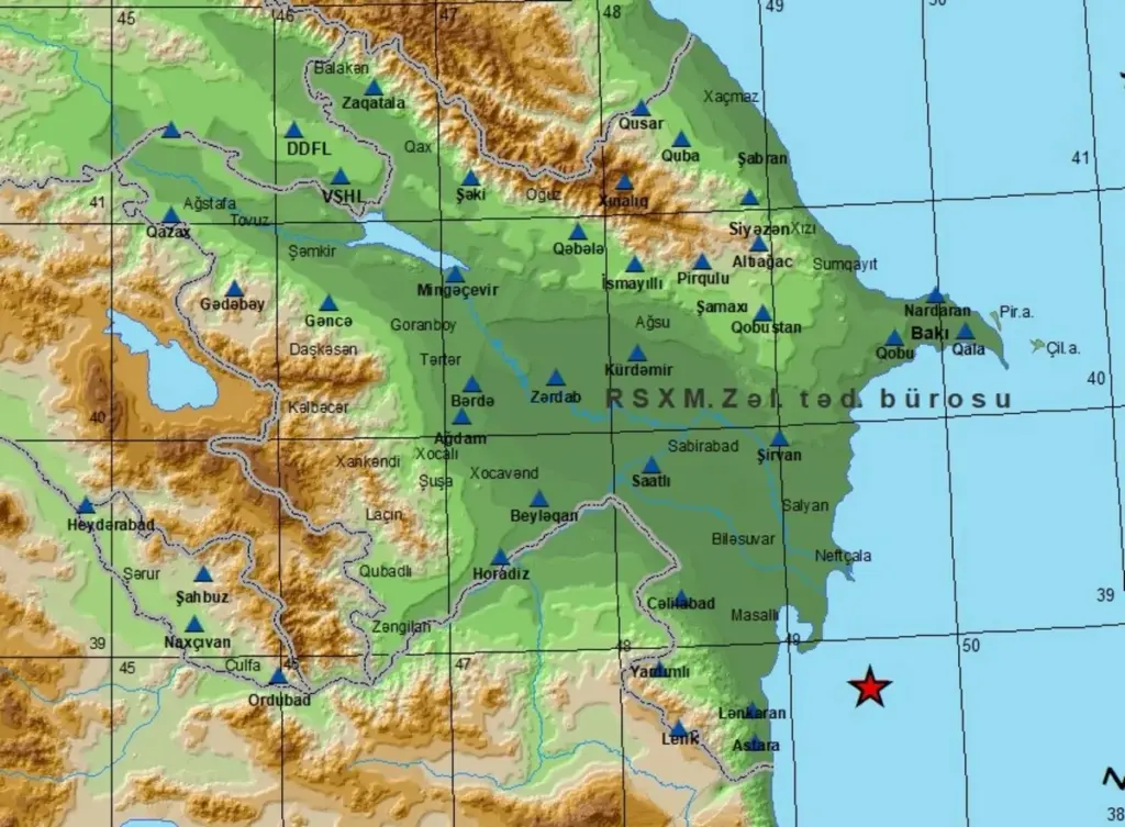 Xəzər dənizi, Zəlzələ