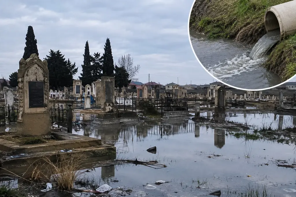 Sabunçu rayonu, Qəbiristanlıq, Kanalizasiya