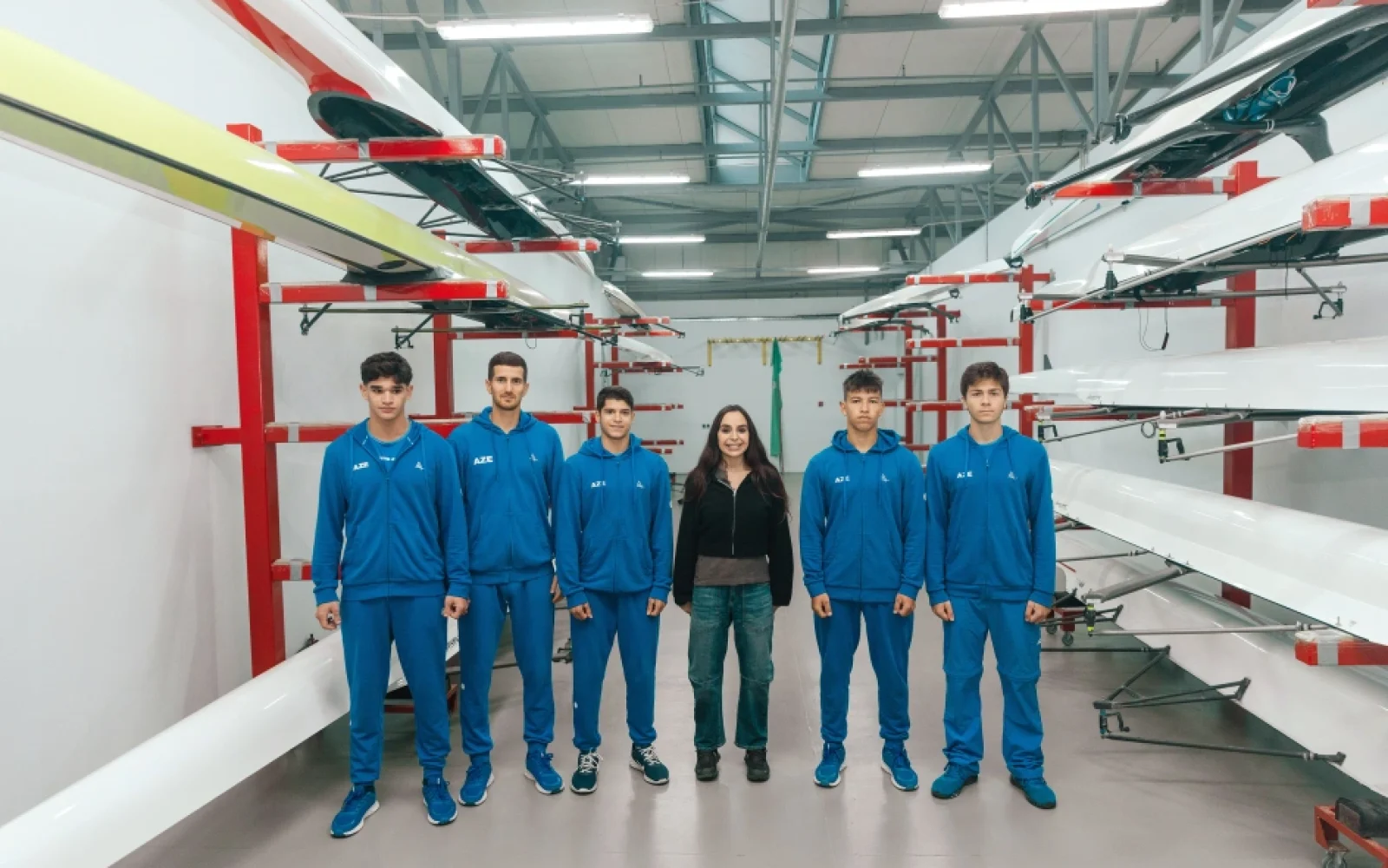 Leyla Əliyeva Mingəçevirdə yerləşən avarçəkmə bazasında, Leyla Əliyeva, Mingəçevir şəhəri, "Kür" Olimpiya Tədris-İdman Mərkəzi