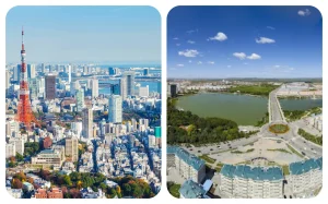 Ən böyük iki şəhər, Tokyo, Yaponiya, Nyu-York, ABŞ