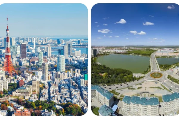Ən böyük iki şəhər, Tokyo, Yaponiya, Nyu-York, ABŞ