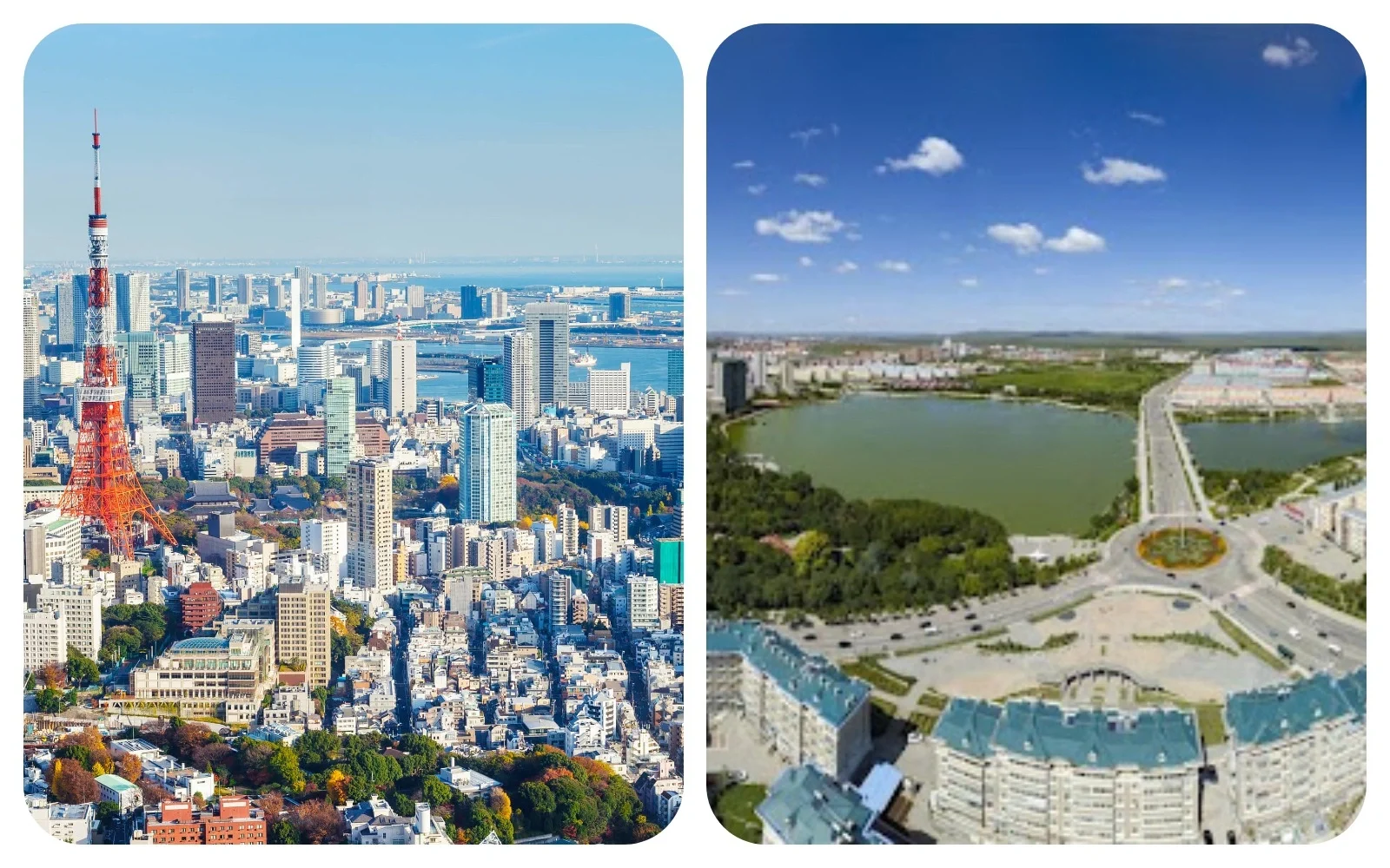 Ən böyük iki şəhər, Tokyo, Yaponiya, Nyu-York, ABŞ