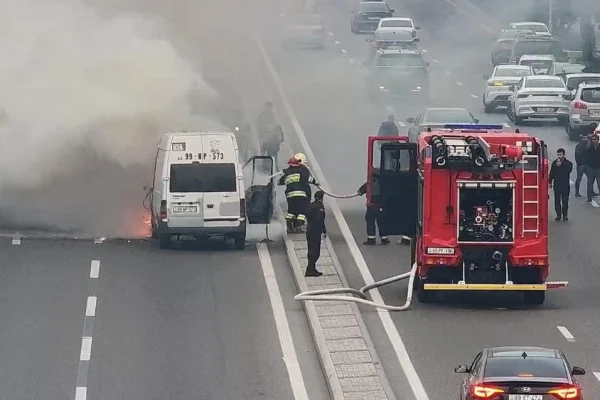 Heydər Əliyev prospektində yolda yanğın, Heydər Əliyev prospekti, Yanğın